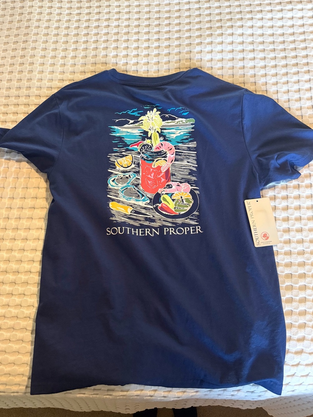 Southern Proper Cocktail Bloody Mary Medieval Blue Short-Sleeve Pocket Tee
